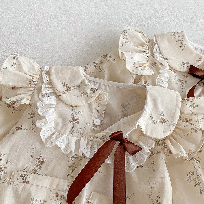 Clothes For Babies Baby Rompers Girls Flying Sleeve Lace Dress