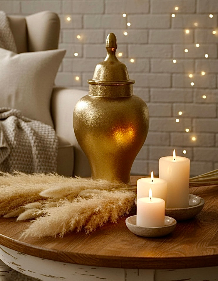 Elegant Gold Vase Jar 15"