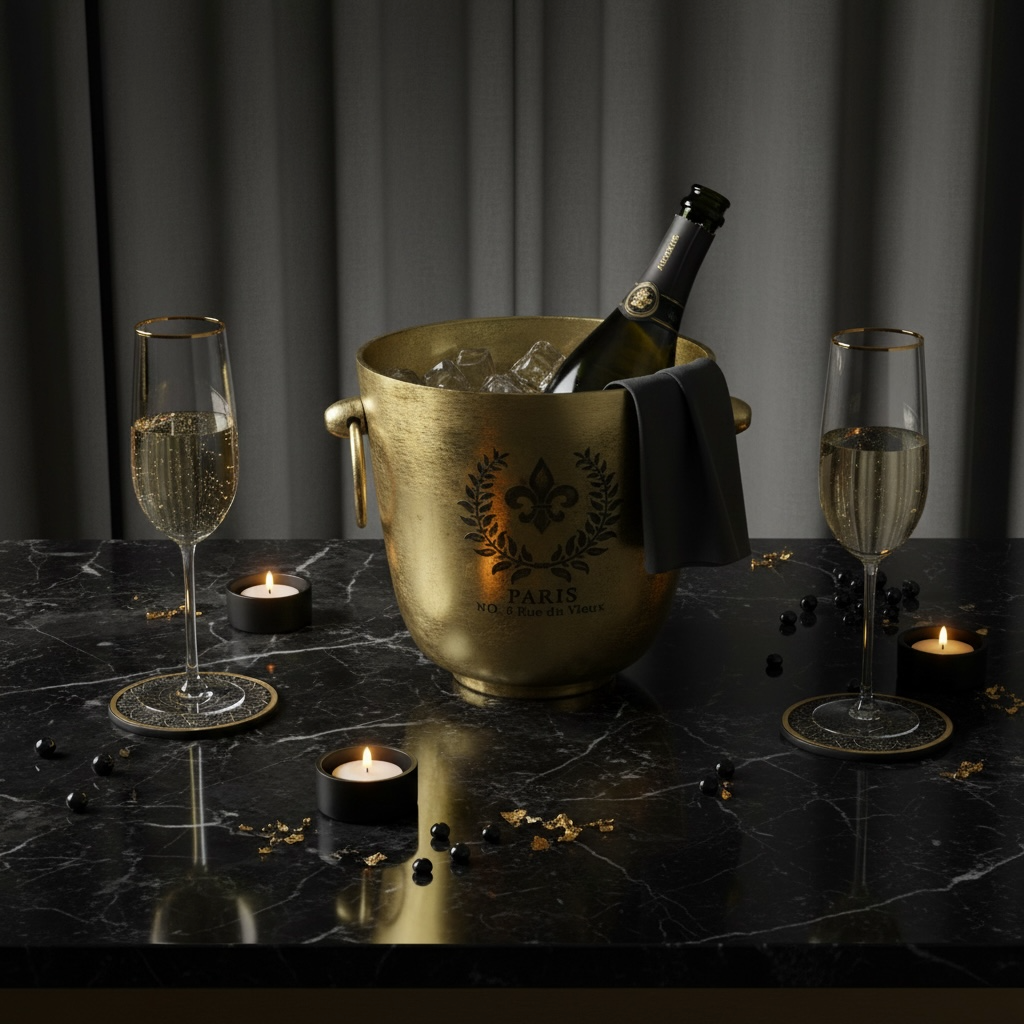 Double-Thick "Paris" Stainless Steel Barrel Beer Wine Champagne Ice Bucket Champagne 7"