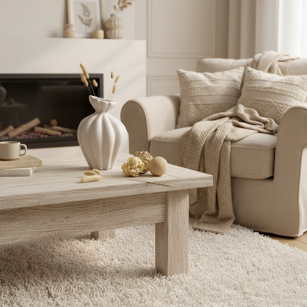 Stone Flower Vase with Stripes - Sand 10"