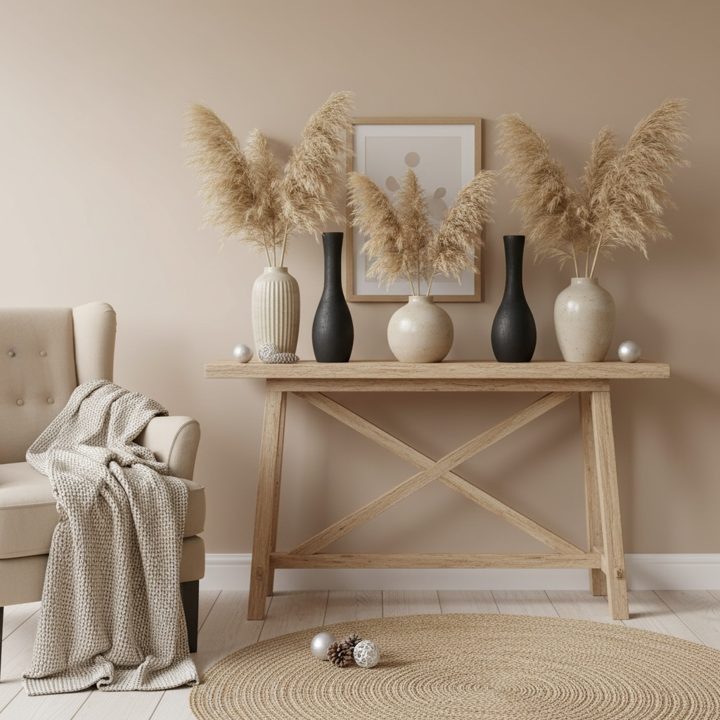 Modern Black Paulownia Wood Vase