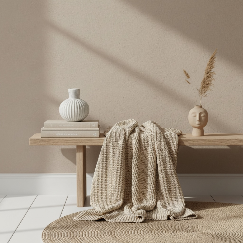 Rustic Style Ceramic Vase White and Terracota 8"