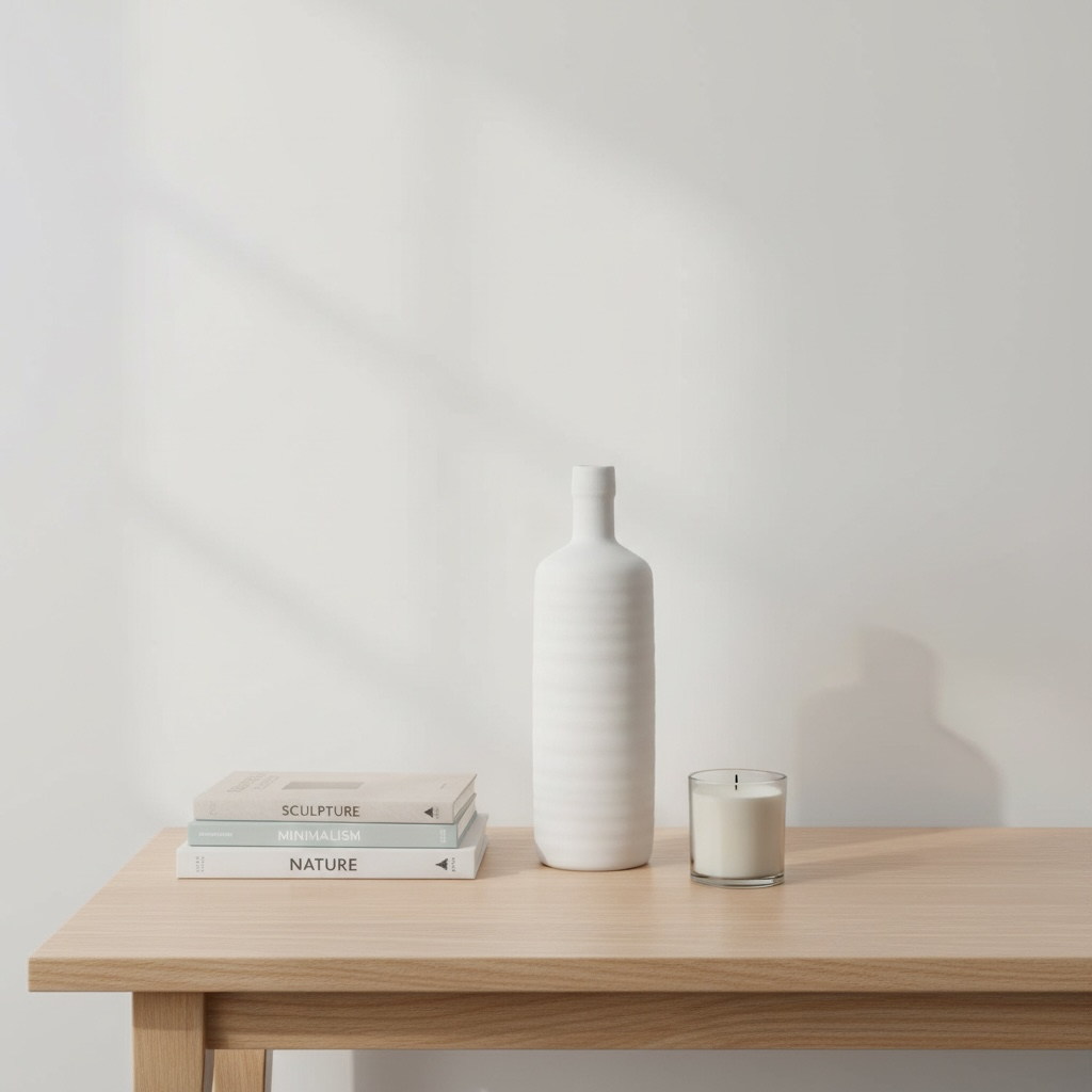 Minimalist Ceramic Bottle Vase 13" White