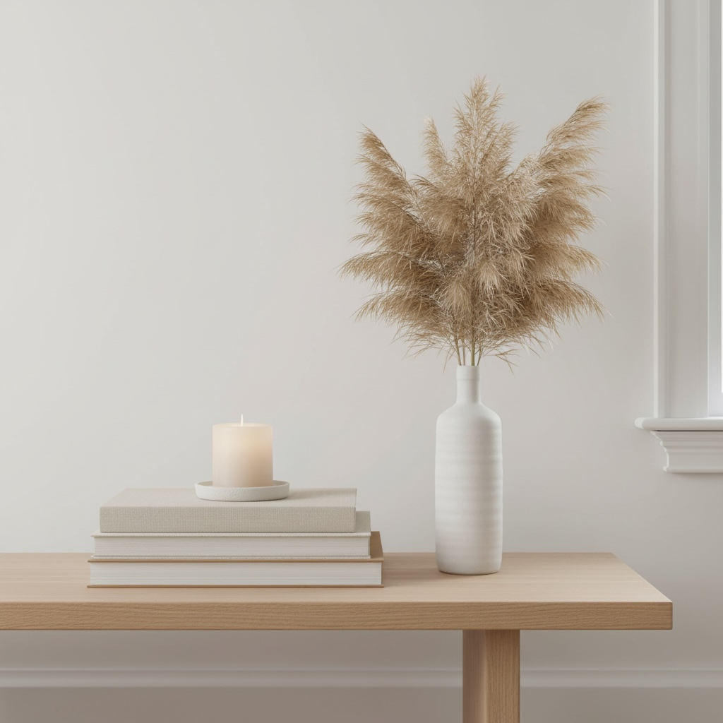 Minimalist Ceramic Bottle Vase 13" White