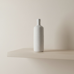 Minimalist Ceramic Bottle Vase 13" White