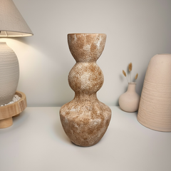 Minimalist Distressed Brown Washed Vase 14"