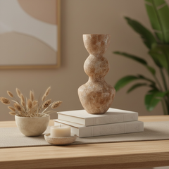 Minimalist Distressed Brown Washed Vase 14"
