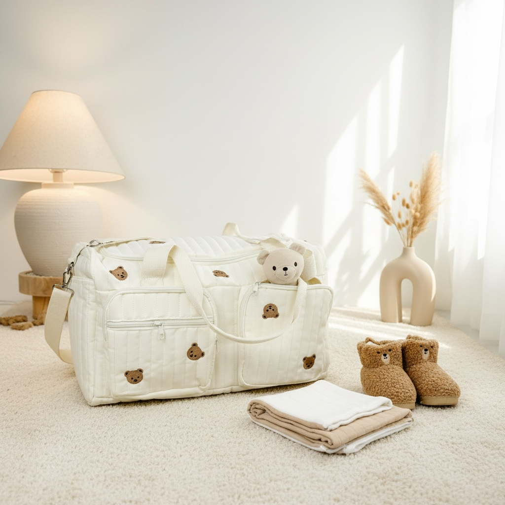 Set of 3 (DUFFEL BAG + STROLLER BAG + POUCH 1 BEAR) - BABY BAG ESSENTIALS