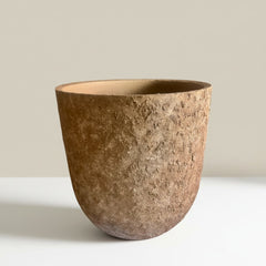 20" Rustic Hand-Painted & Textured Planter Pot with 2 Drainage Holes - Earth Brown