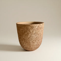 20" Rustic Hand-Painted & Textured Planter Pot with 2 Drainage Holes - Earth Brown