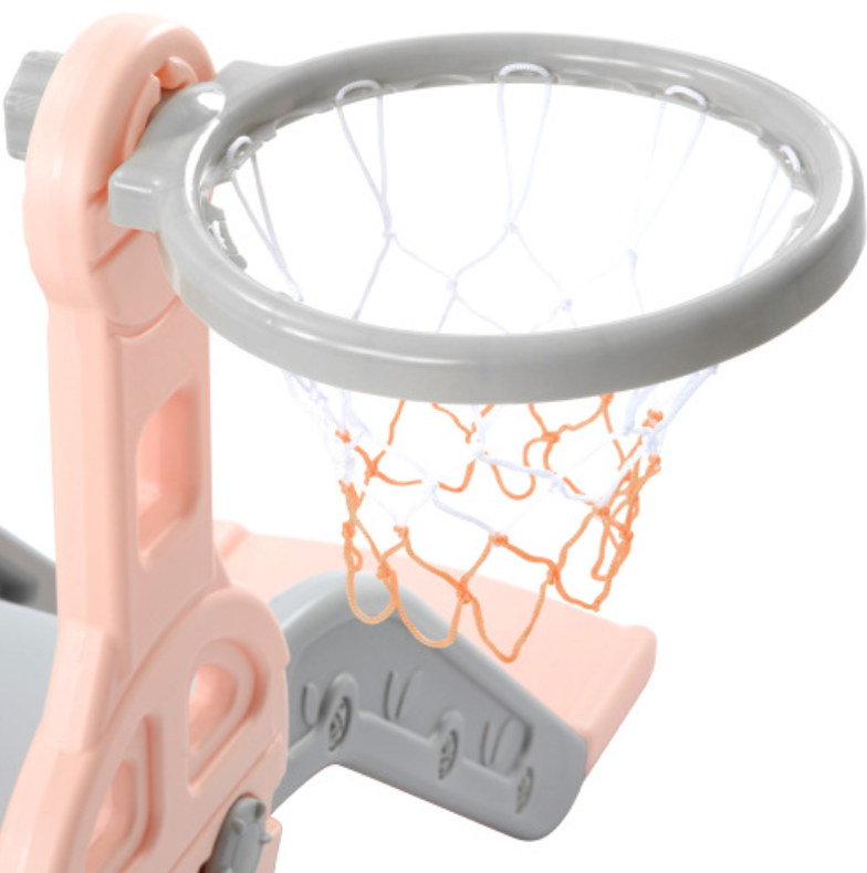 Toddler Slide and Swing Set 3 in 1, Kids Playground Climber Swing Play set with Basketball Hoops Freestanding Combination Indoor & Outdoor