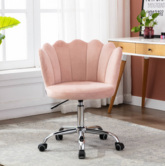 Velvet Swivel Shell Chair - Pink