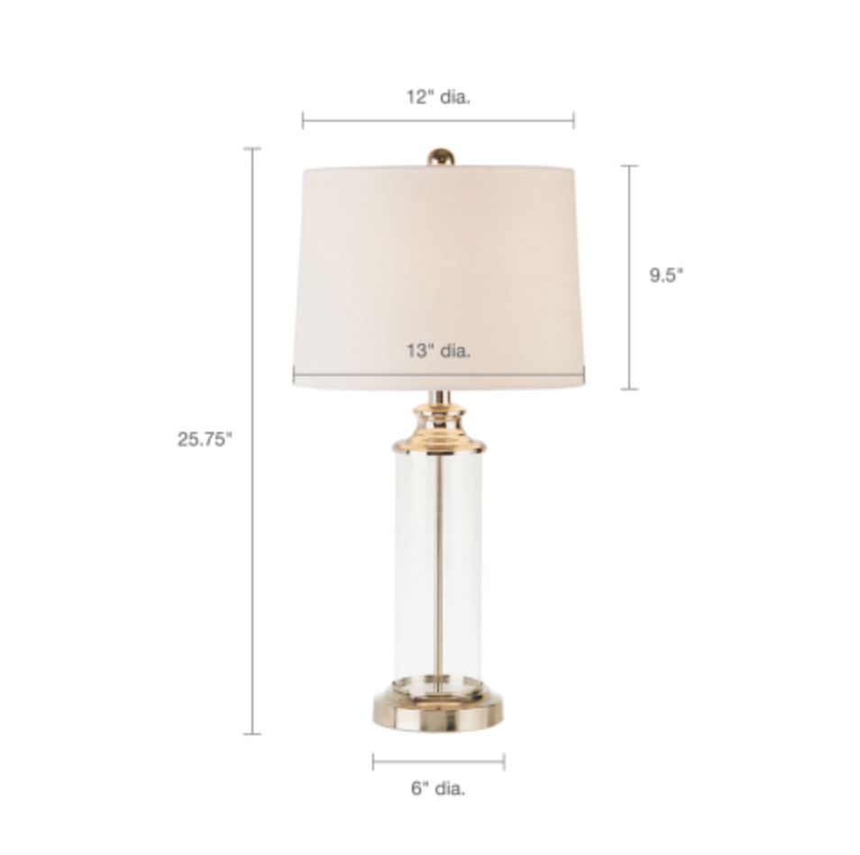 Clarity Glass Cylinder Table Lamp (Set of 2)