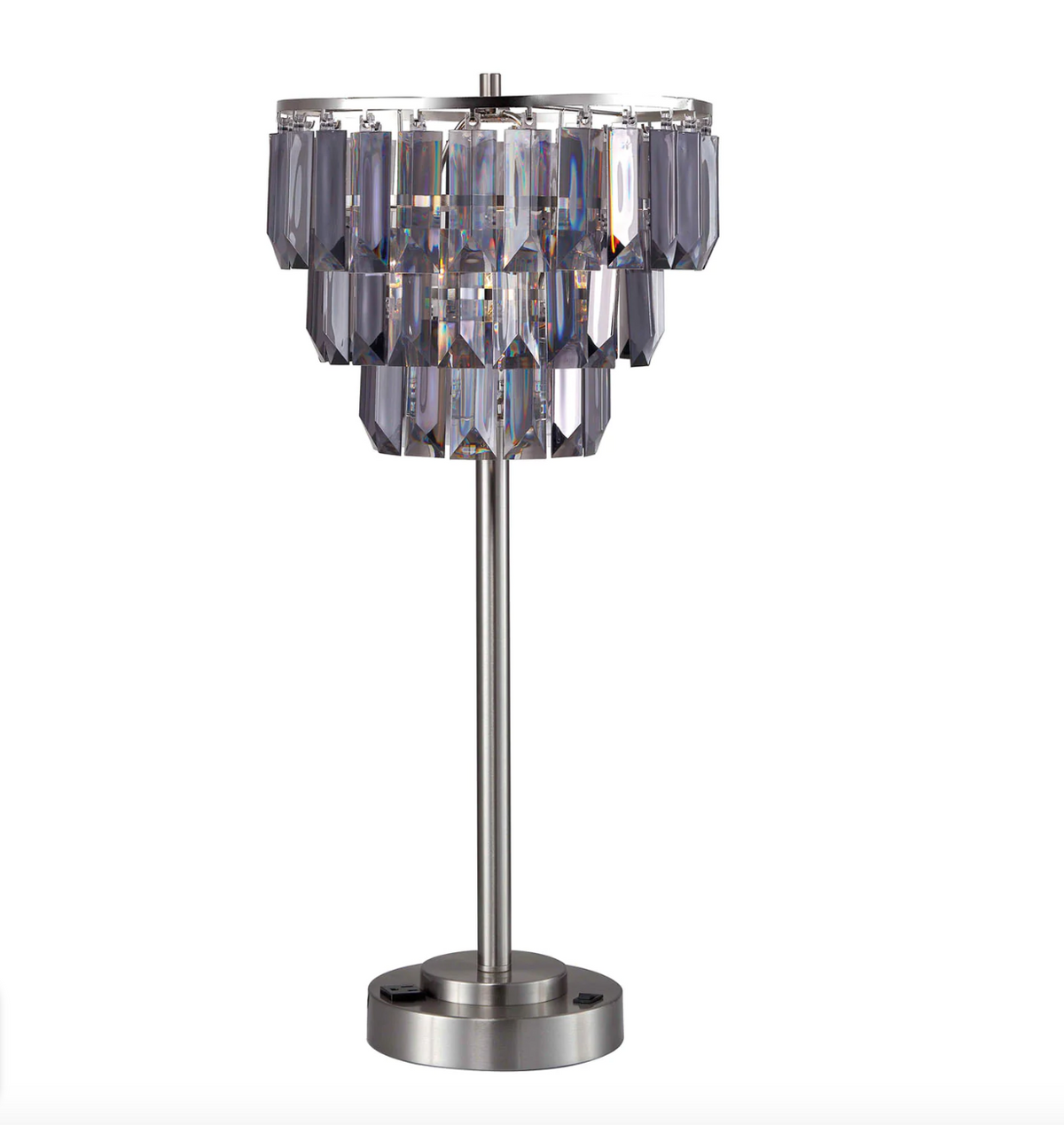 27.5"H Contemporary Crystal Shade Table Lamp