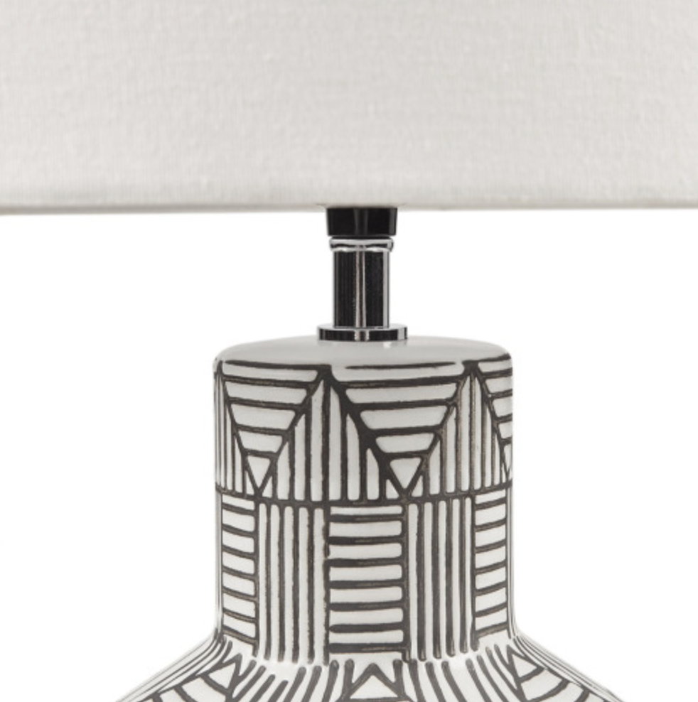 Agape Boho Ceramic Table Lamp - White