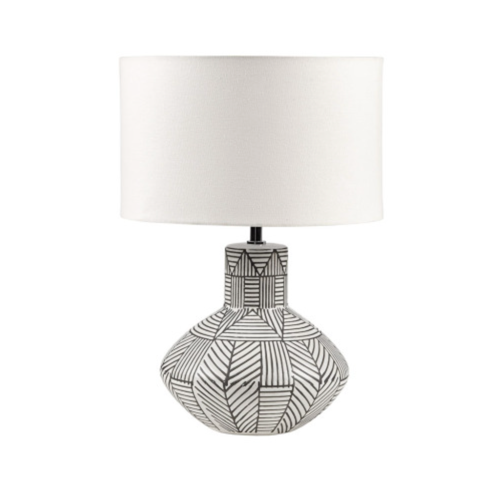 Agape Boho Ceramic Table Lamp - White