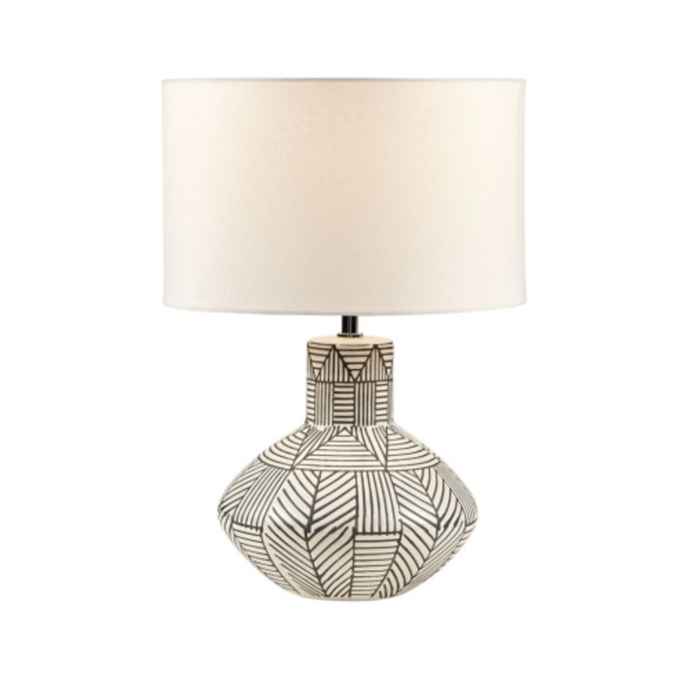 Agape Boho Ceramic Table Lamp - White