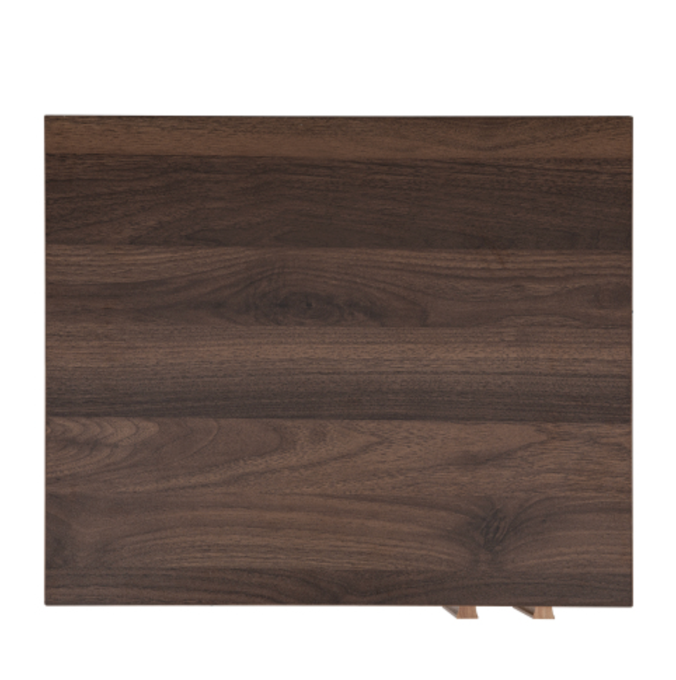 Wooden Nightstand  End Table for Bedroom - Gray+Walnut