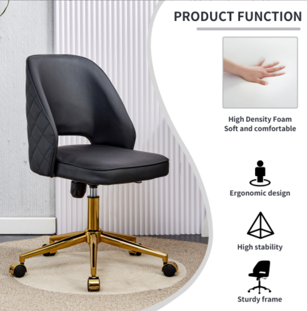 Modern Office Chair Adjustable 360 ° Swivel Chair - Black