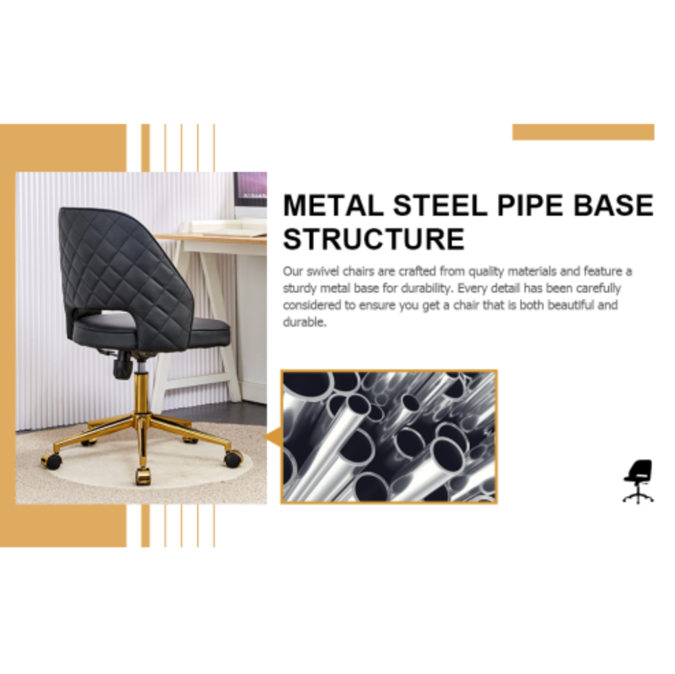 Modern Office Chair Adjustable 360 ° Swivel Chair - Black
