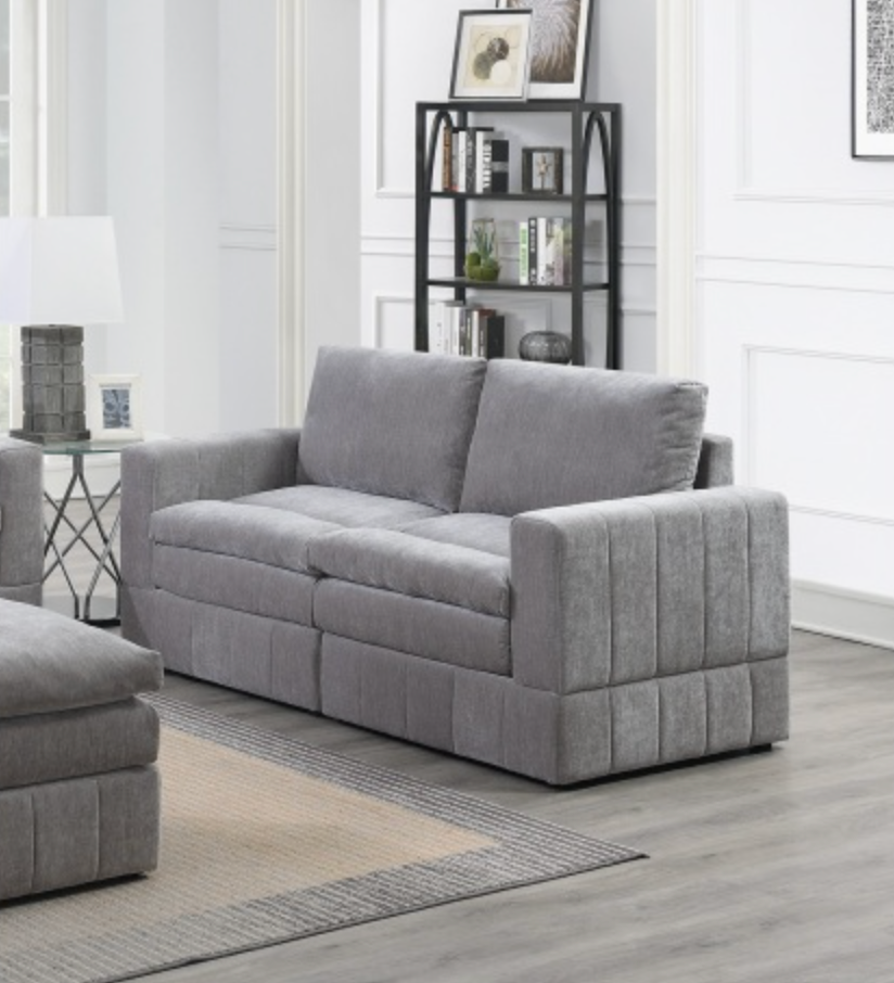 Contemporary 6pc Set Modular Sectional Set - Grey