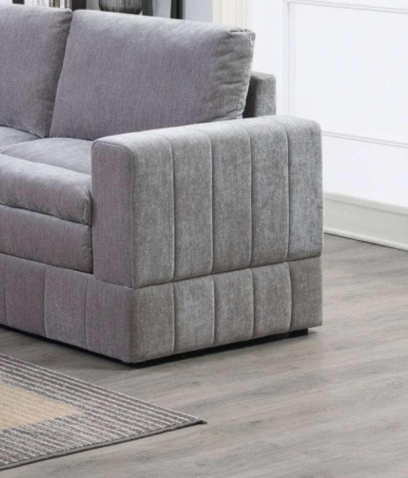 Contemporary 6pc Set Modular Sectional Set - Grey