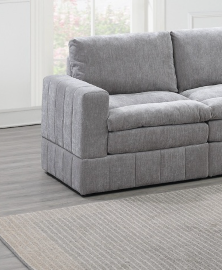 Contemporary 6pc Set Modular Sectional Set - Grey