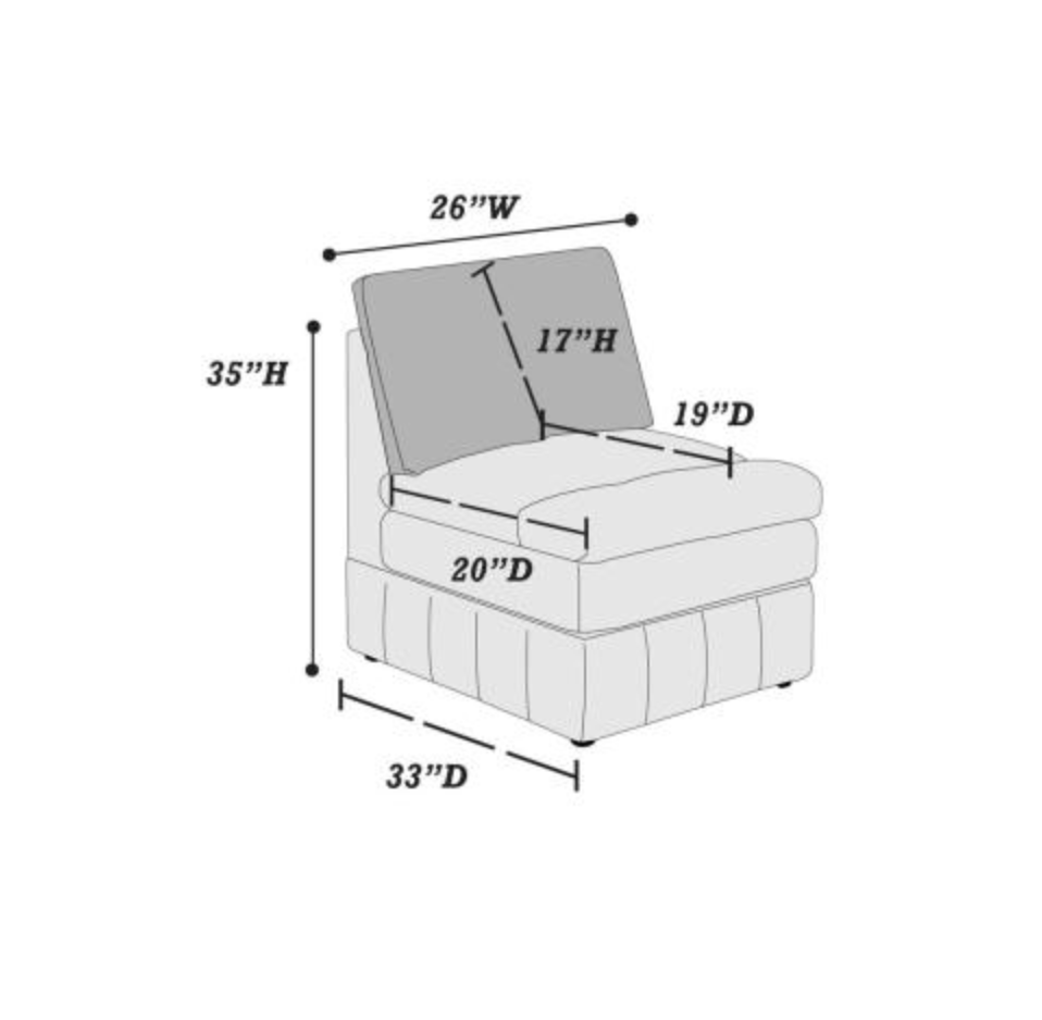 Contemporary 6pc Set Modular Sectional Set - Grey