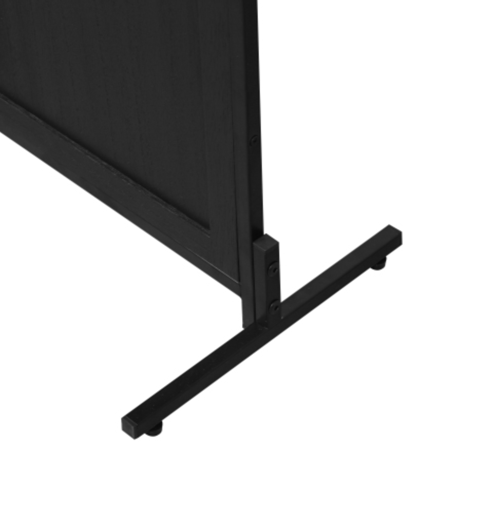3 Panel Room Divider 6Ft Wood - Black