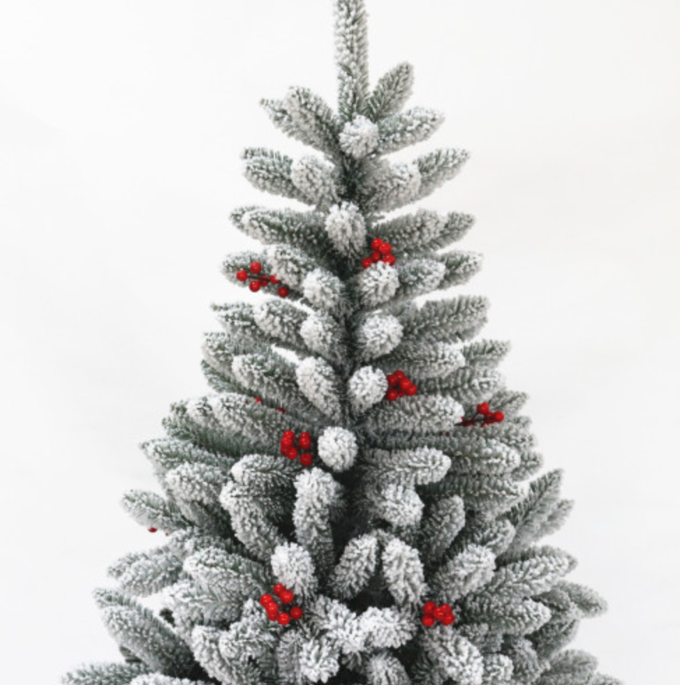 7.5ft 1500t Hinged Flocked Christmas Tree Foldable Metal Stand