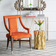 Modern Accent Chair Dining Chairs - Orange