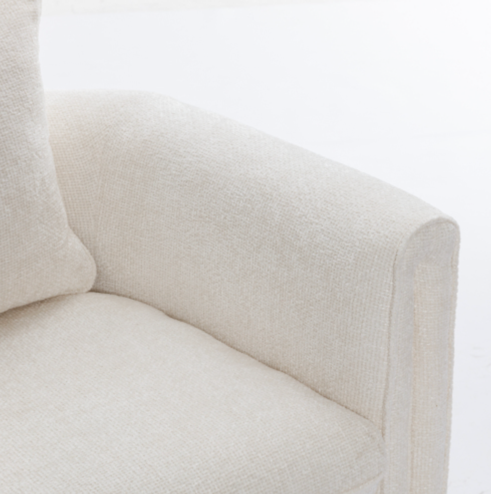 Modern Style Accent Chair Armchair for Living Room, Bedroom, Guest Room,Office, Ivory