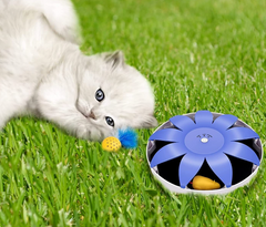 FluffyDream Automatic Electric Magnetic Spinning Cat Toys, Interactive, Rotation Cat Exercise Teaser Toy with Emulational Mouse, Fluffy Tails, Toys for Indoor Cats, Pets, 9.65” x 9.65” x 2.36”