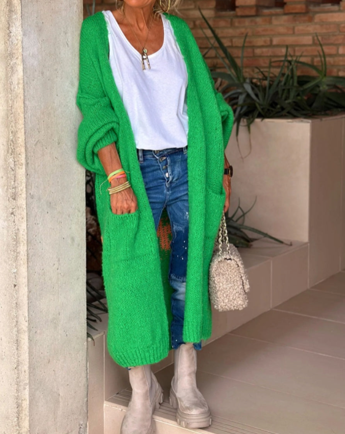 Women's Love Peace Graphic Oversized Cardigan Long Sleeve