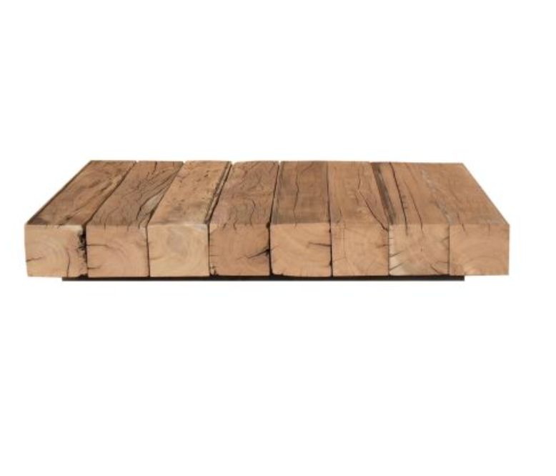 Ultramodern Low Laying Solid Wood Coffee Table - Brown