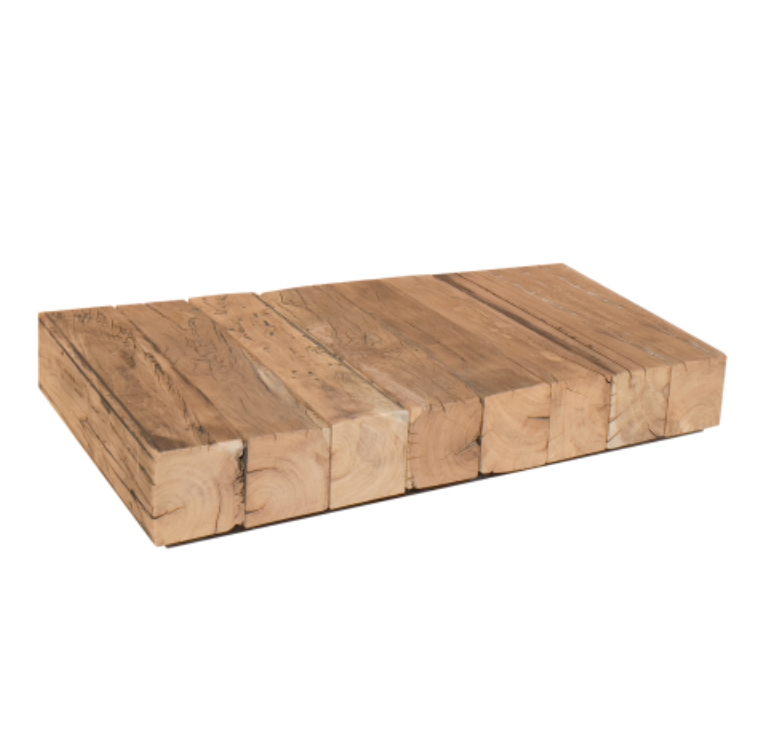 Ultramodern Low Laying Solid Wood Coffee Table - Brown