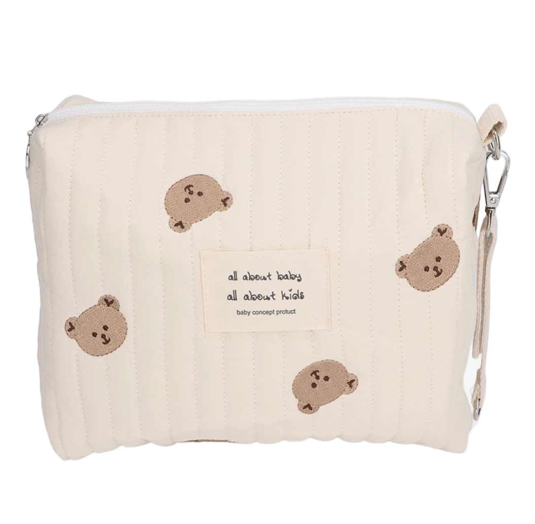 Set of 3 (TRAVEL BAG + POUCH 1 BEAR + POUCH FULL BEARS) - BABY BAG ESSENTIALS