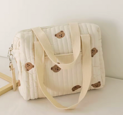 Baby Diaper Bear Tote Bag Stroller Organizer Pouches Handbag Embroidered Mommy Bag