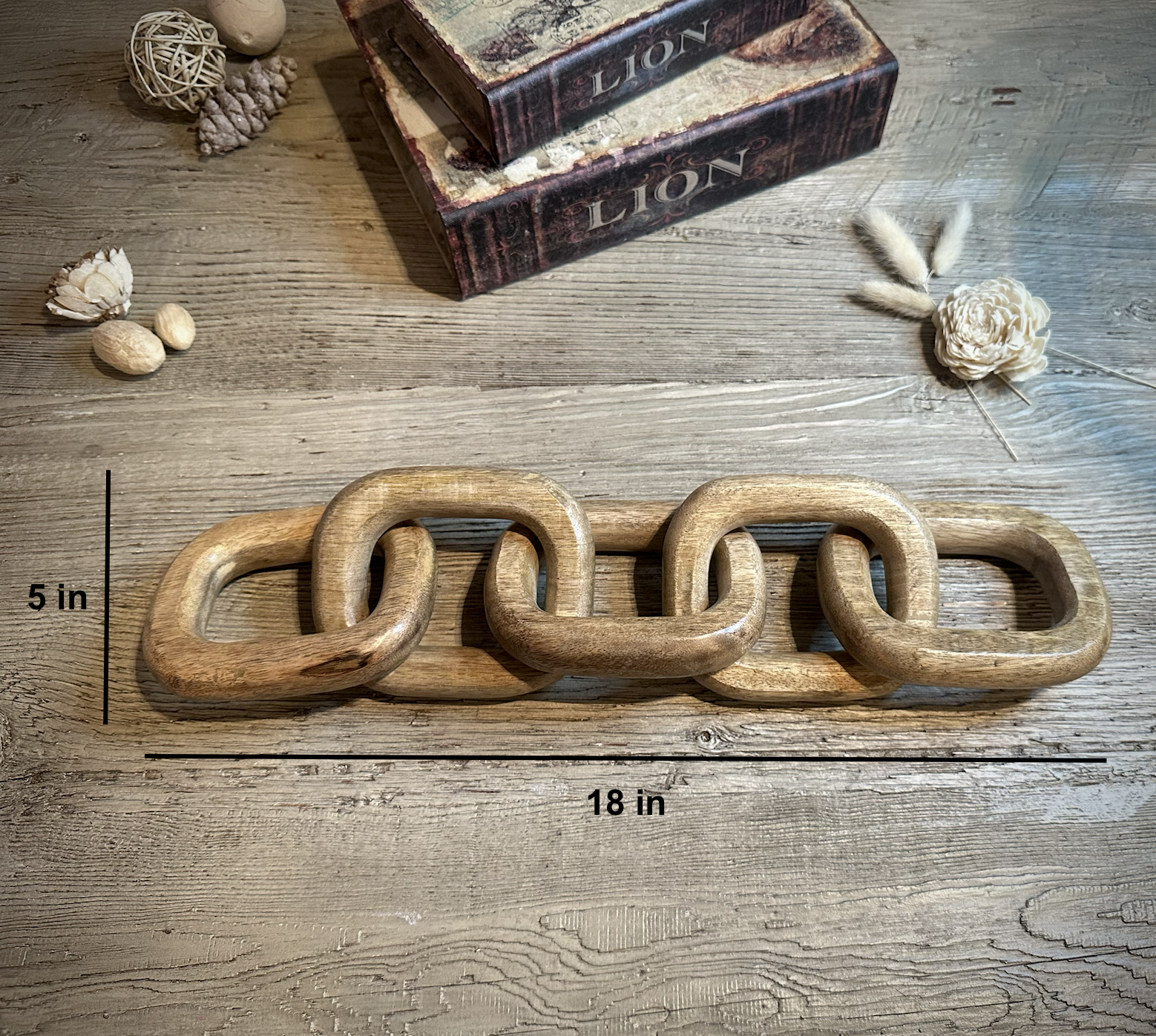 Wood Chain Tabletop Decor 17-19 inch long