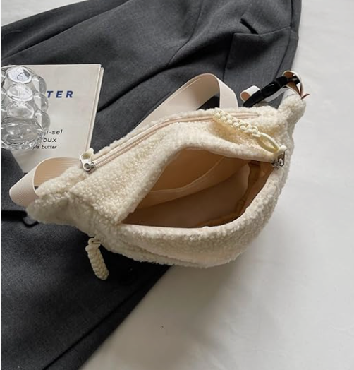 Cozy Sherpa Plush Crossbody Bag Large Capacity