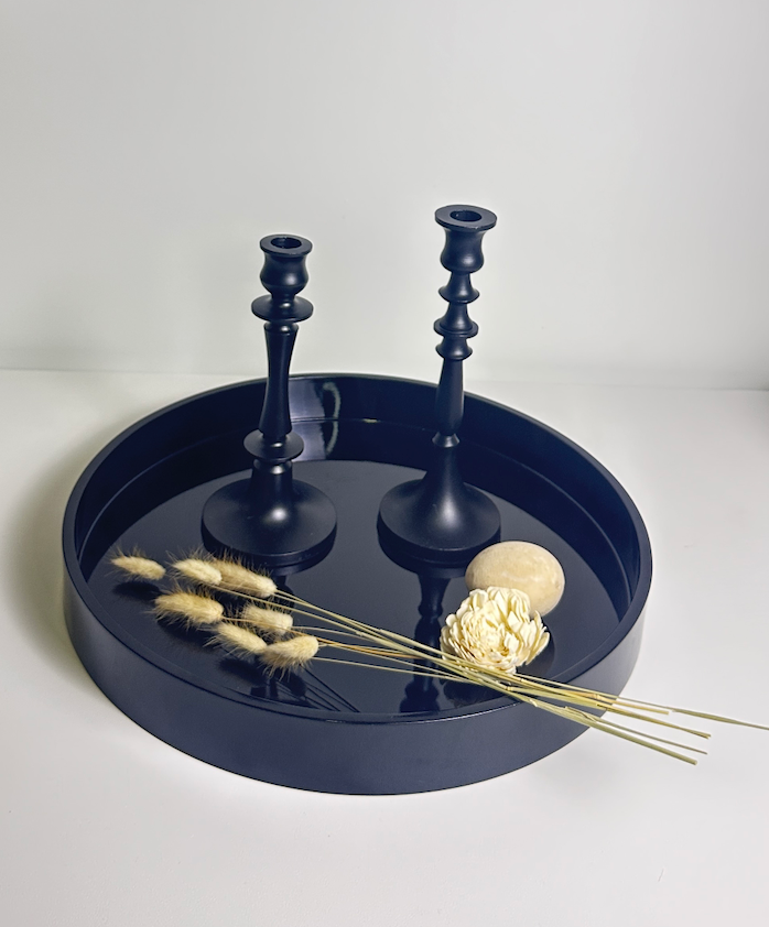 Metal Candle Holder Set of 2 - Black
