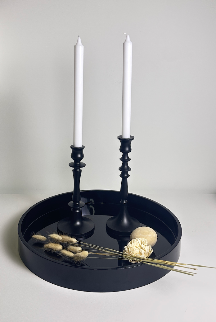 Metal Candle Holder Set of 2 - Black