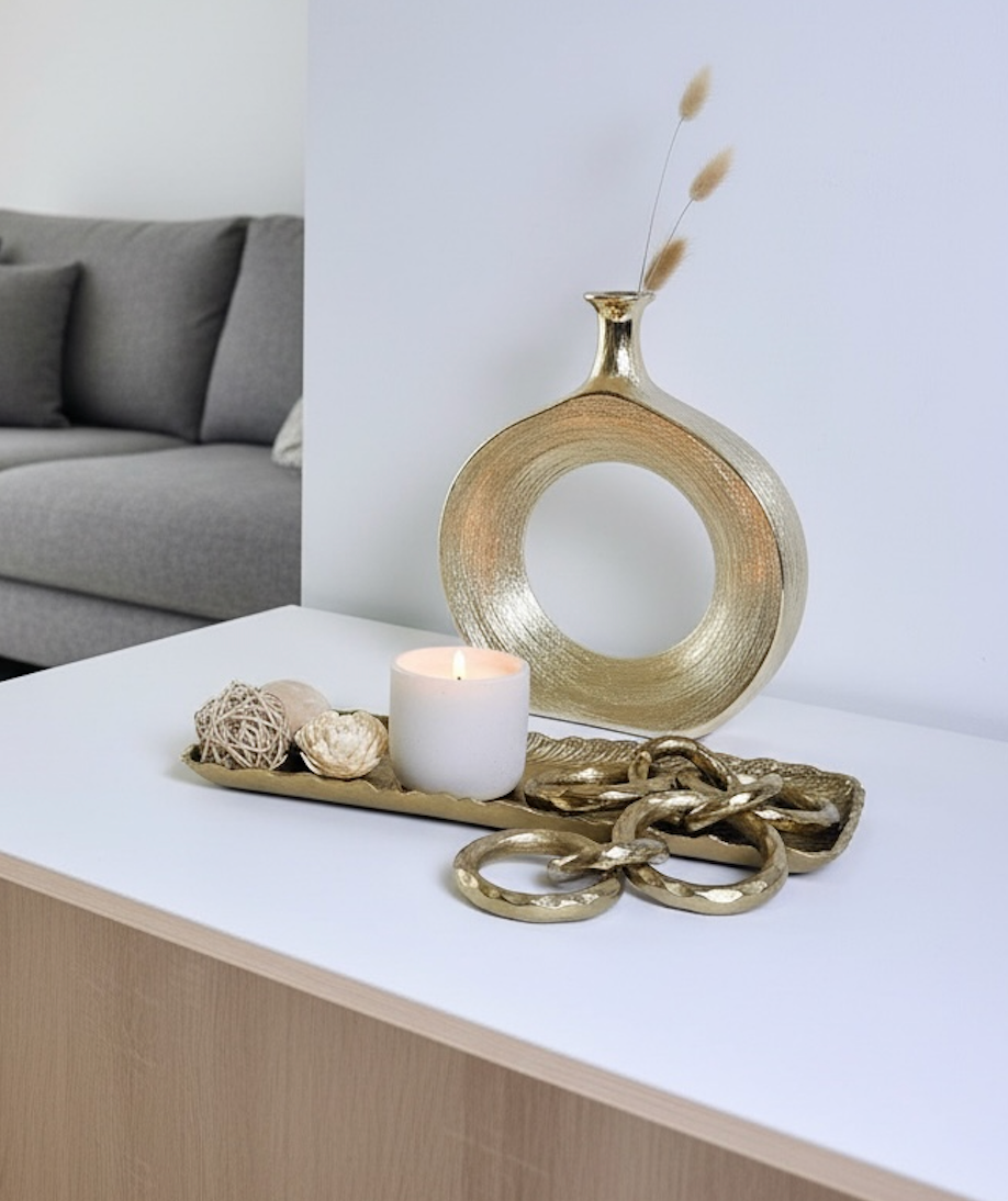 Modern Gold Vase 12" tall