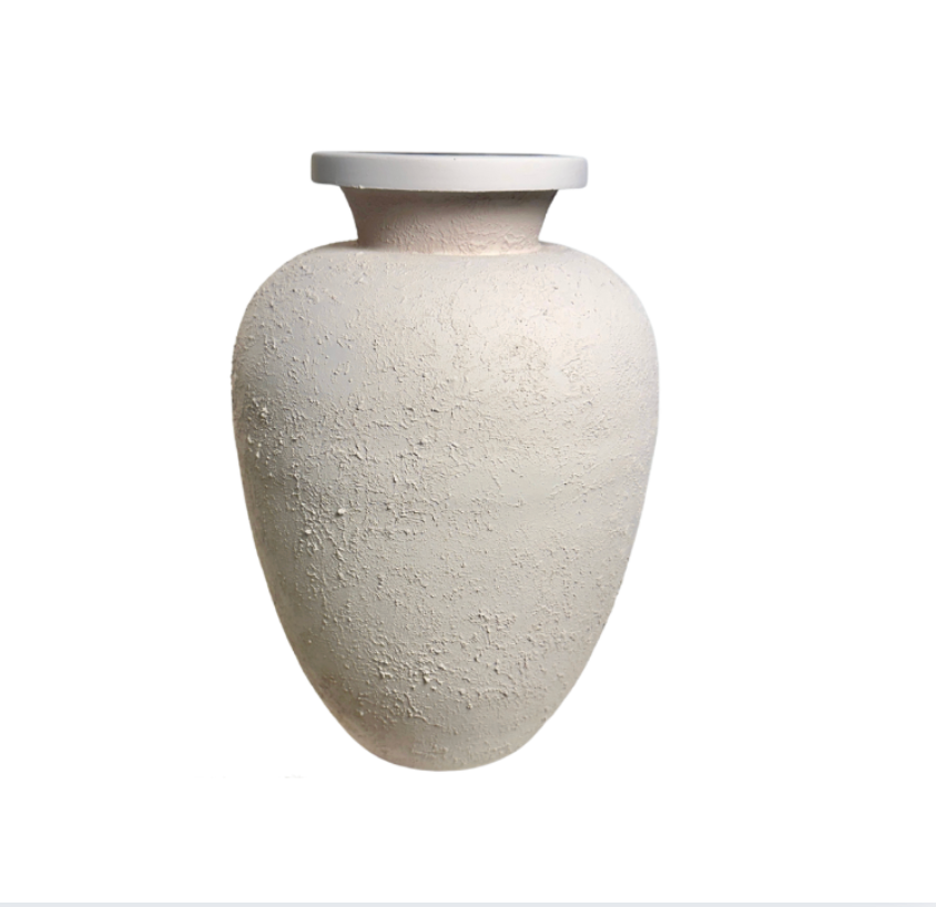 Minimalist Italian Style Midcentury Large Textured Vase with a Classical Unshaped Form 12" tall