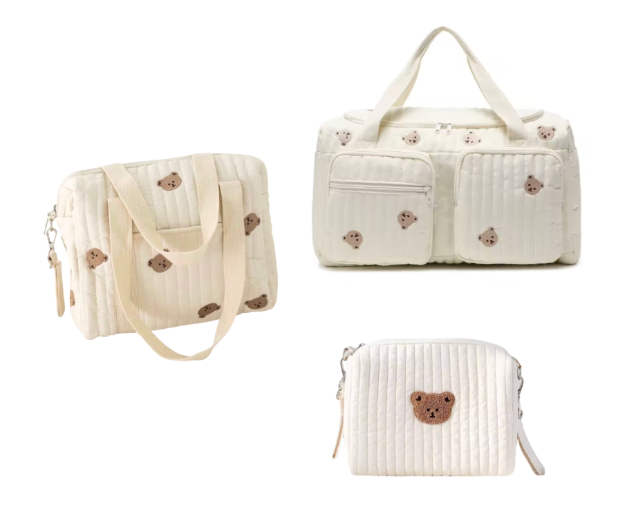 Set of 3 (DUFFEL BAG + STROLLER BAG + POUCH 1 BEAR) - BABY BAG ESSENTIALS