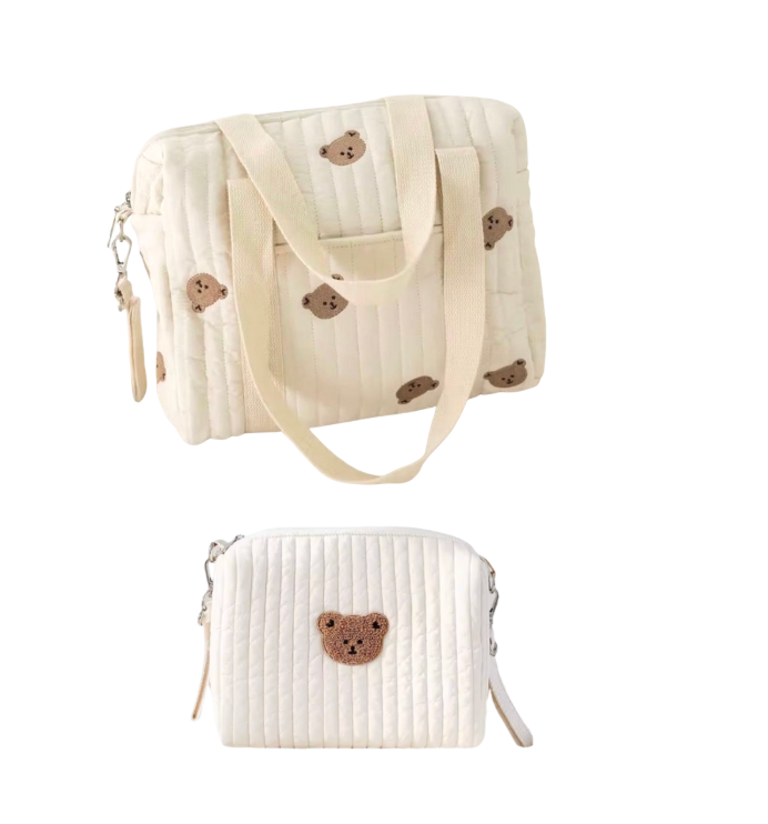 Set of 2 (STROLLER BAG + POUCH 1 BEAR) - BABY BAG ESSENTIALS