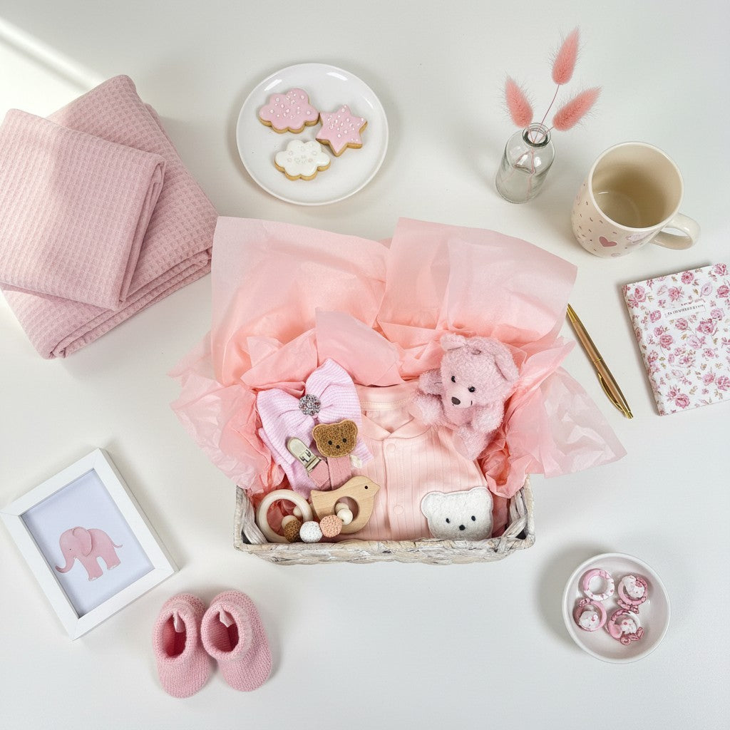 LUXURY BABY GIFT BAG - Pink - Set of 6