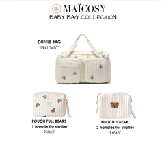 Set of 3 (DUFFEL BAG + POUCH 1 BAG + POUCH FULL BEARS) - BABY BAG ESSENTIALS