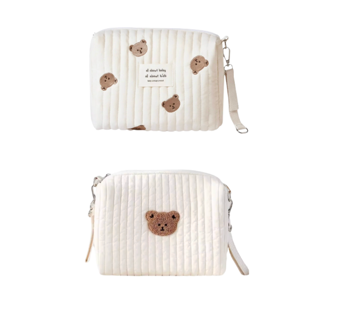 Set of 2 (POUCH ALL BEARS + POUCH 1 BEAR) - BABY BAG ESSENTIALS