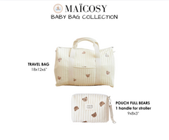 Set of 2 (TRAVEL BAG + POUCH FULL BEARS) - BABY BAG ESSENTIALS